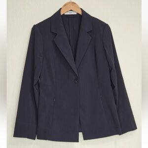 Mm LaFleur Moreland Travel Blazer Wrinkle Free Charcoal Grey Size 8 Womens